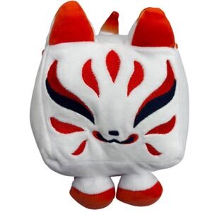 New Pet Simulator 99 Kitsune Plush BIG Games Roblox White Red Fox Cube Toy 6 In